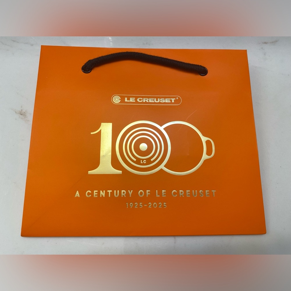Le Creuset ❤️ 100th Anniversary Paper Shopper /Gift Bag  8.25x7x5.25” (s) New